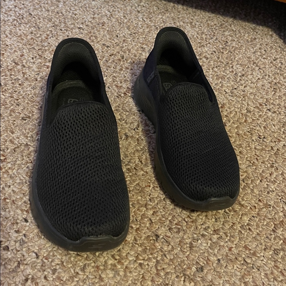 Skechers Black Textile Slip-Ins